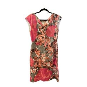 Banana Republic MadMen Cowl-Neck Dress, Size 8, Pink & Gray Fully Lined Sheath.